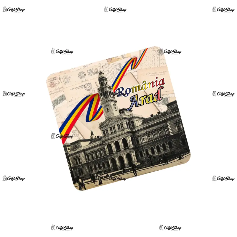 Arad romania, suport coster din lemn, model a